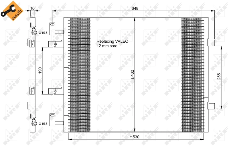 Купити 35845 NRF Радіатор системи охолодження кондиціонера