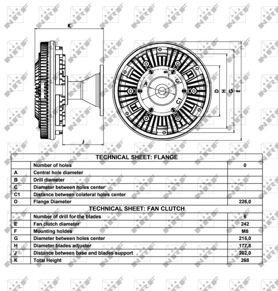 Муфта вентилятора охолодження NRF 49030