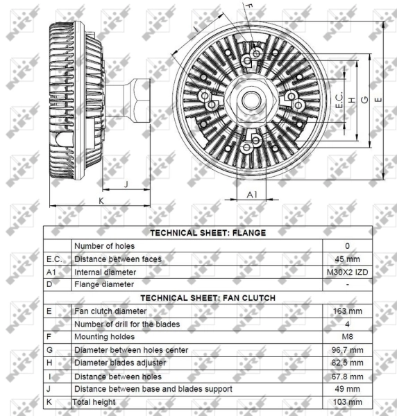 Муфта вентилятора охолодження NRF 49085