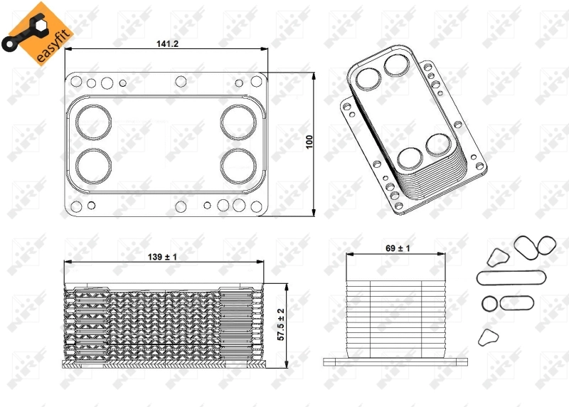 Масляний радіатор охолодження рідини АКПП NRF 31339