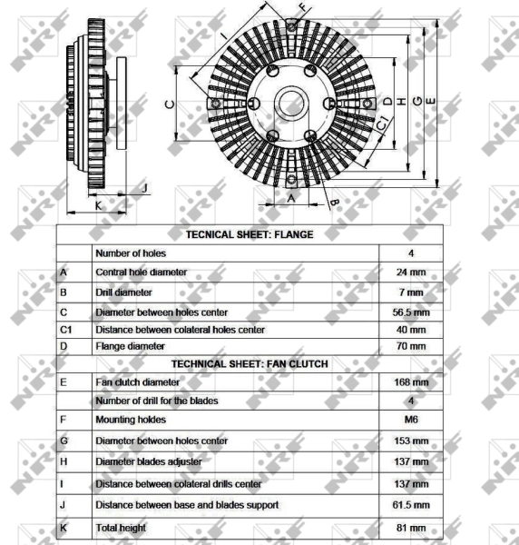 Вискомуфта вентилятора 49526 NRF