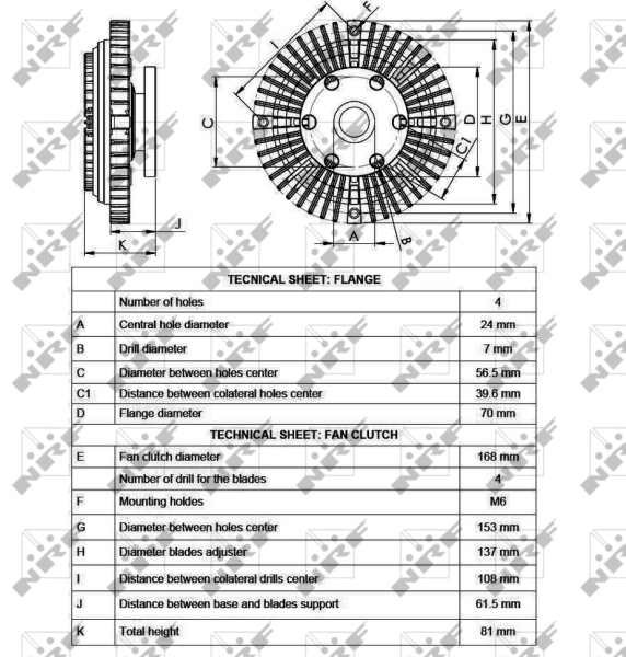 В'язкова муфта вентилятора NRF 49550 ціна, від 37.58 USD