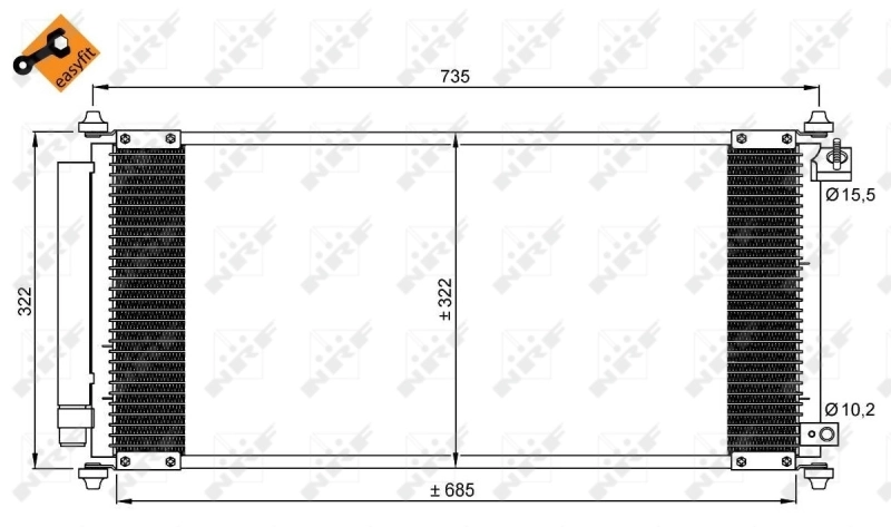 Радіатор охолодження кондиціонера NRF 35791