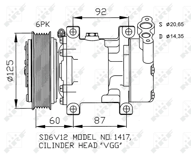 Компресор системи кондиціювання NRF 32235 ціна, від 61.94 USD