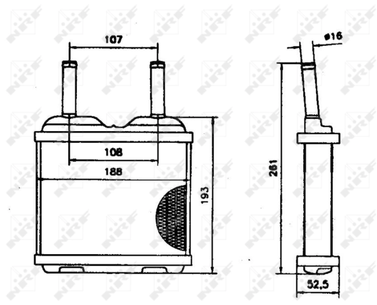 Радіатор пічки (обігрівача) NRF 52113 ціна, від 26.61 USD