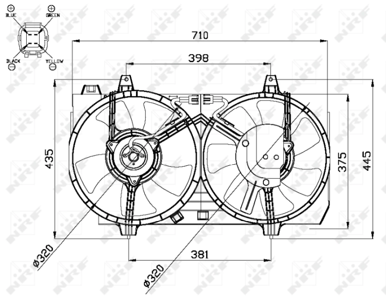 Електровентилятор радіатора на Nissan Almera II N16