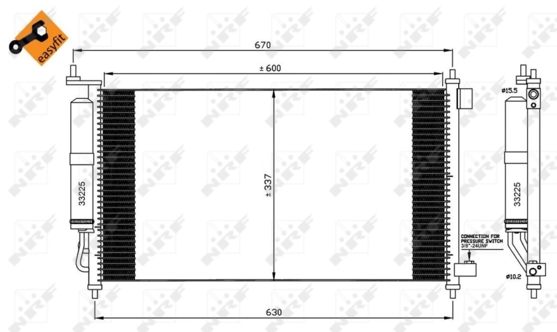 Купити 35583 NRF Радіатор системи охолодження кондиціонера