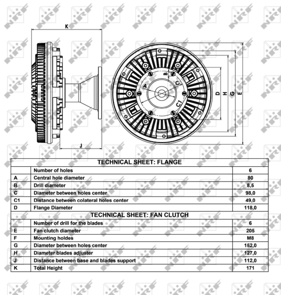 Муфта вентилятора охолодження NRF 49059