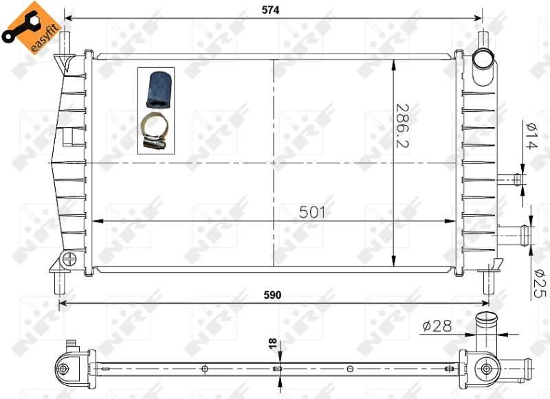 Радіатор охолодження NRF 50131