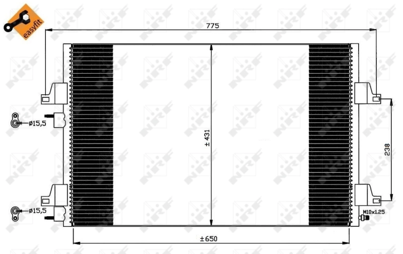 Радіатор охолодження кондиціонера NRF 35749
