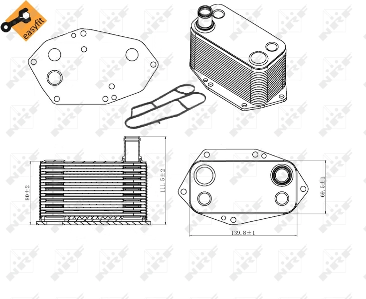 Масляний радіатор охолодження рідини АКПП NRF 31307