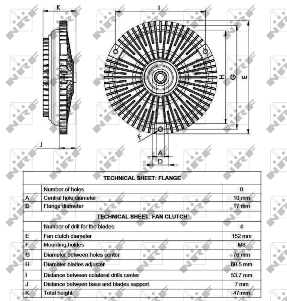 Муфта вентилятора охолодження NRF 49565