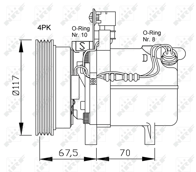 Компресор системи кондиціювання NRF 32055 ціна, від 98.46 USD