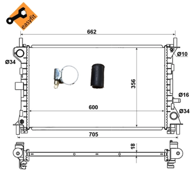 Радіатор 509615 NRF