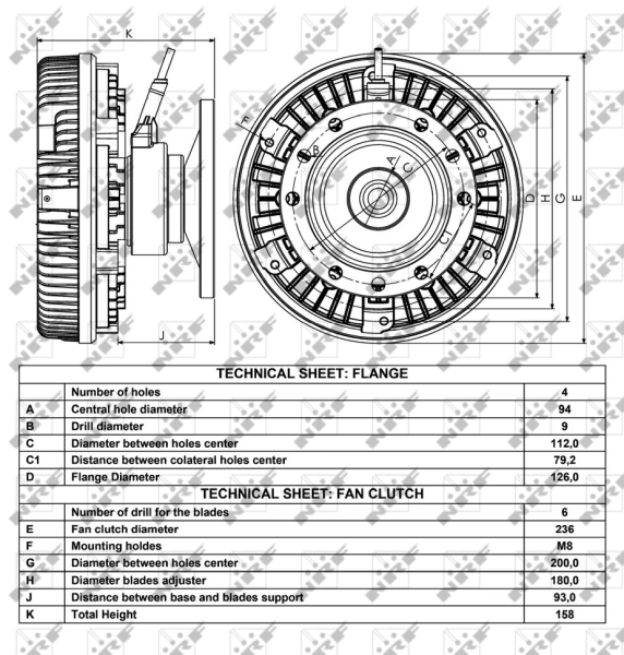 Муфта вентилятора охолодження NRF 49002