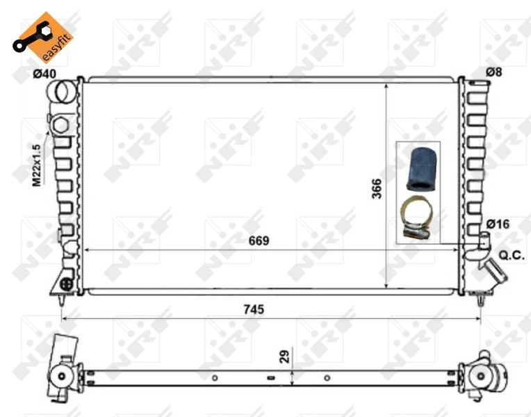 Купити 58189 NRF Радіатор двигуна