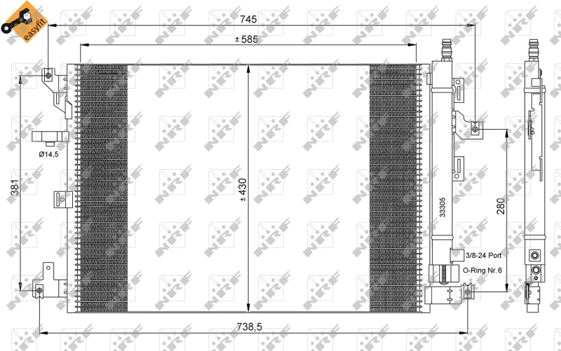 Радіатор охолодження кондиціонера NRF 35889