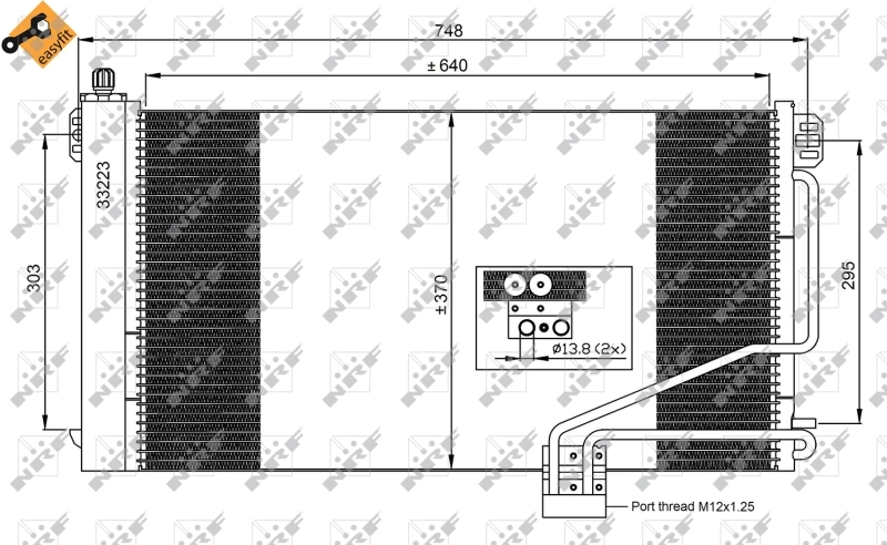 Радіатор охолодження кондиціонера NRF 35535