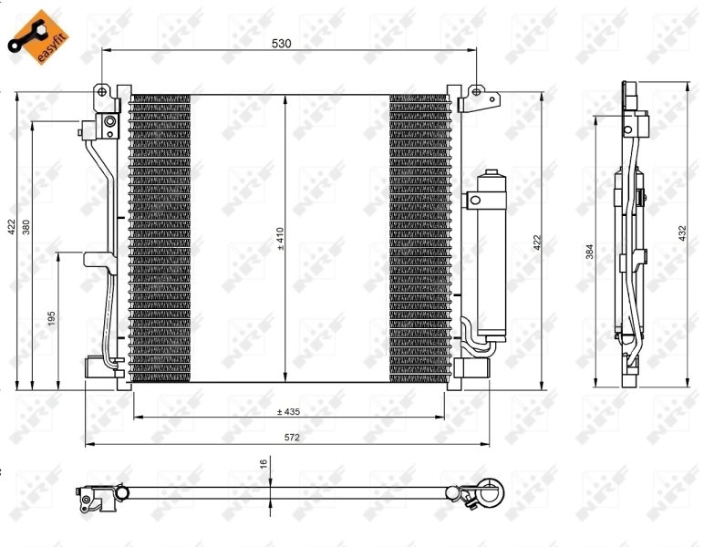 Радіатор охолодження кондиціонера NRF 350226