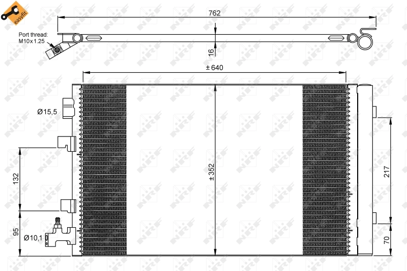 Радіатор охолодження кондиціонера NRF 35932