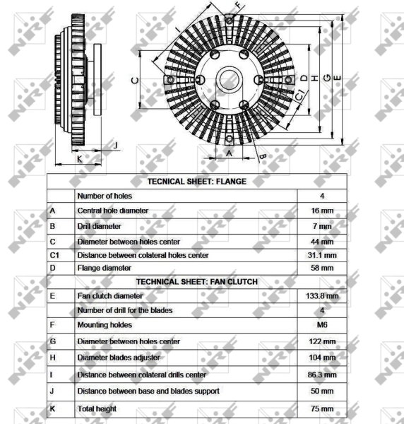 Вискомуфта вентилятора SV6089S Polcar