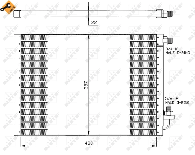 Радіатор кондиціонера 35956 NRF