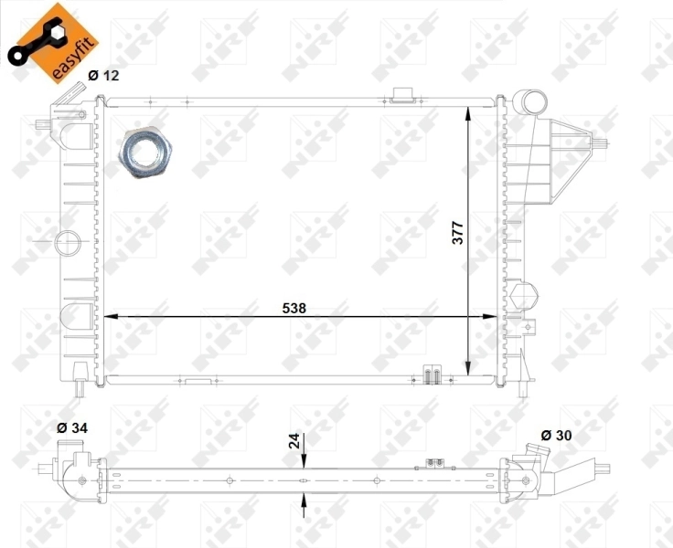 Радіатор охолодження NRF 503508
