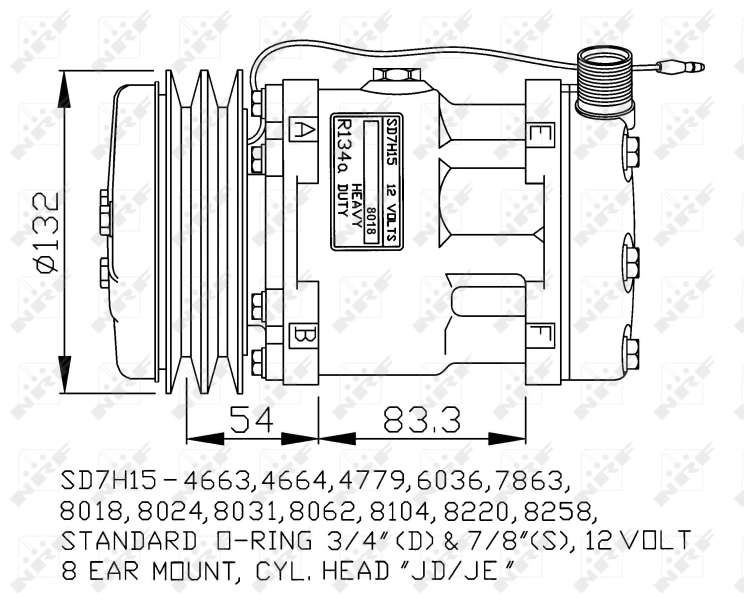 Компресор кондиціонера 82011594 Case