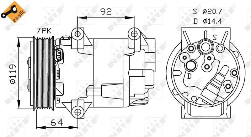 Компресор системи кондиціювання Polcar SKK076 ціна, від 54.96 USD