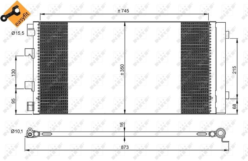 Радіатор охолодження кондиціонера NRF 35972