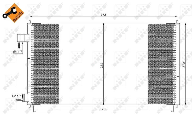 Радіатор кондиціонера 35681 NRF