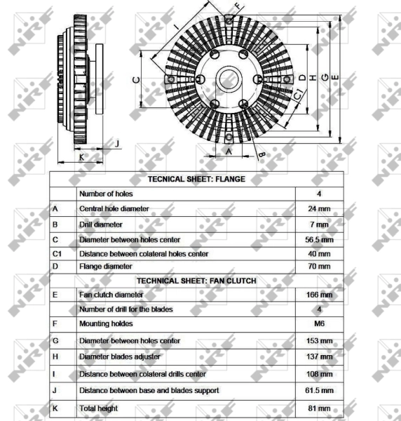 Вискомуфта вентилятора 49525 NRF