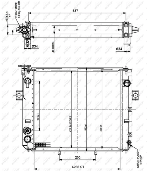 Радіатор 52301 NRF