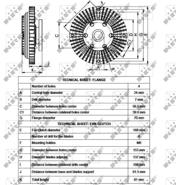 В'язкова муфта вентилятора NRF 49549 ціна, від 48.19 USD