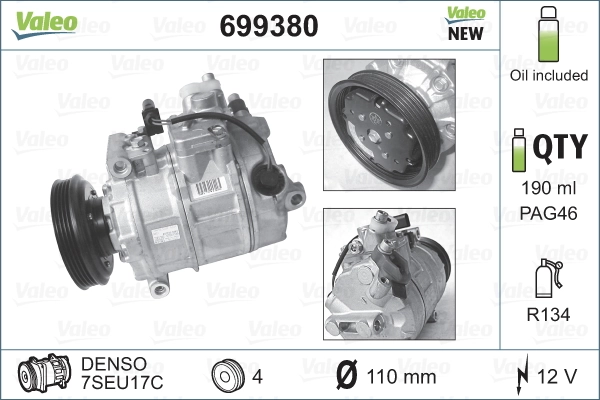 699380 VALEO Компресор холодоагенту
