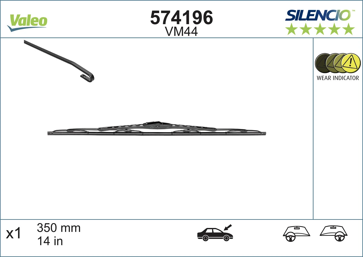 Щітка-двірник лобового скла, пасажирська VALEO 574196 ціна, від 3.47 USD