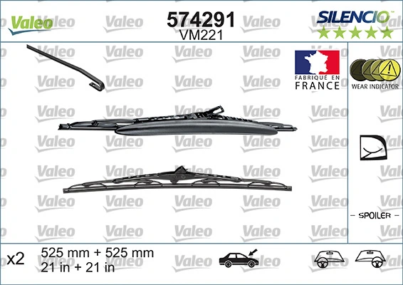 Щітка склоочисника лобового скла, водійська VALEO 574291