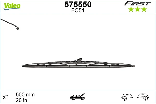 Купити 575550 VALEO Щітка-двірник лобового скла, водійська