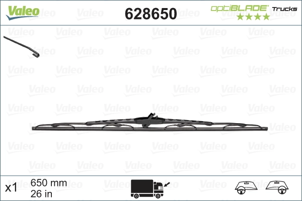 Щітка-двірник лобового скла, водійська 628650 VALEO