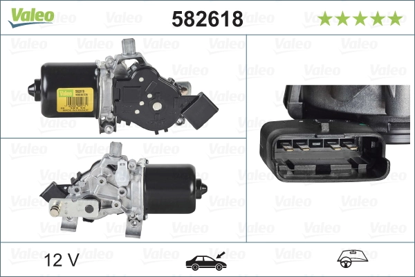Двигун склоочисника лобового скла (трапеції) 582618 VALEO