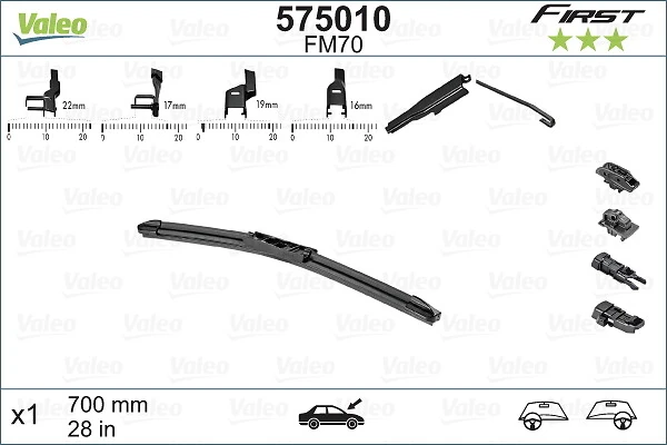 Купити 575010 VALEO Щітка-двірник лобового скла, водійська
