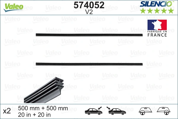 Купити 574052 VALEO Гумка щітки склоочисника, комплект