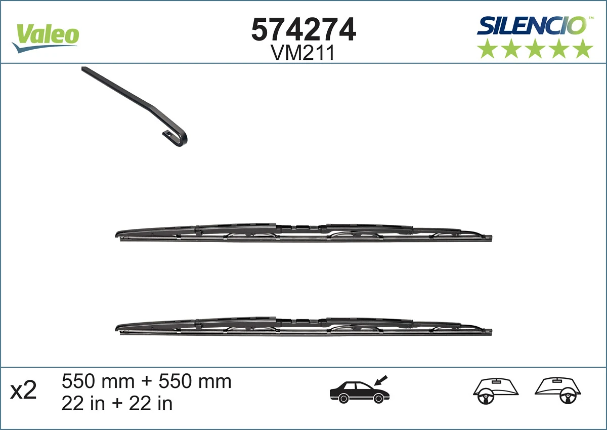 Щітка-двірник лобового скла, водійська VALEO 574274 ціна, від 27.82 USD