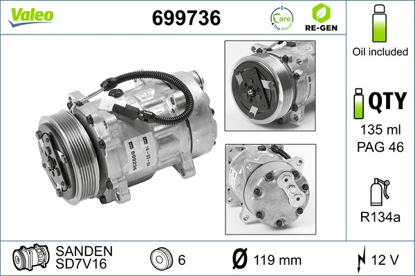 Компресор системи кондиціювання Polcar CKK014 ціна, від 42.28 USD