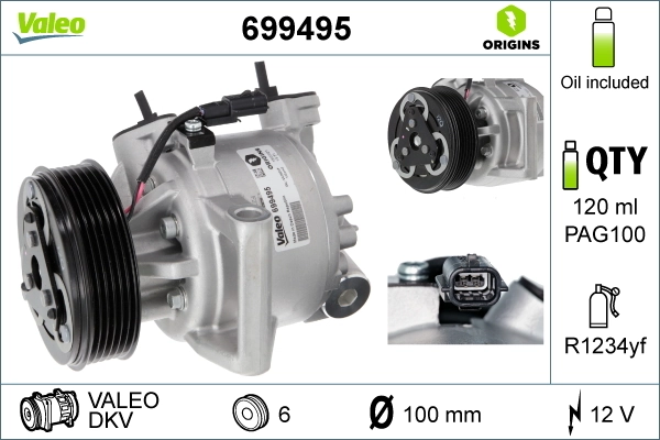 Купити 699495 VALEO Компресор кліматичної установки