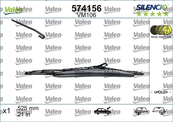 Щітка-двірник лобового скла, комплект з 2-х шт. VALEO 574156 ціна, від 11.43 USD