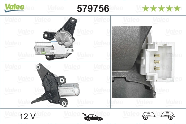 Купити 579756 VALEO Двигун склоочисника заднього скла