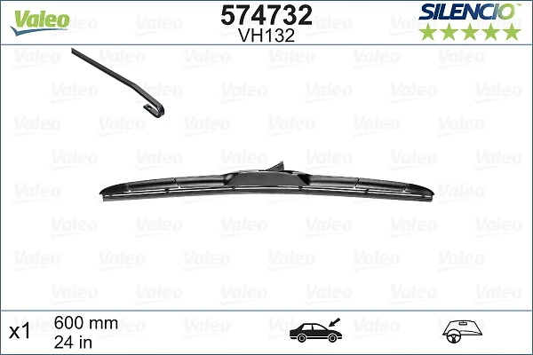Щітка-двірник лобового скла, водійська VALEO 574732 ціна, від 26.83 USD