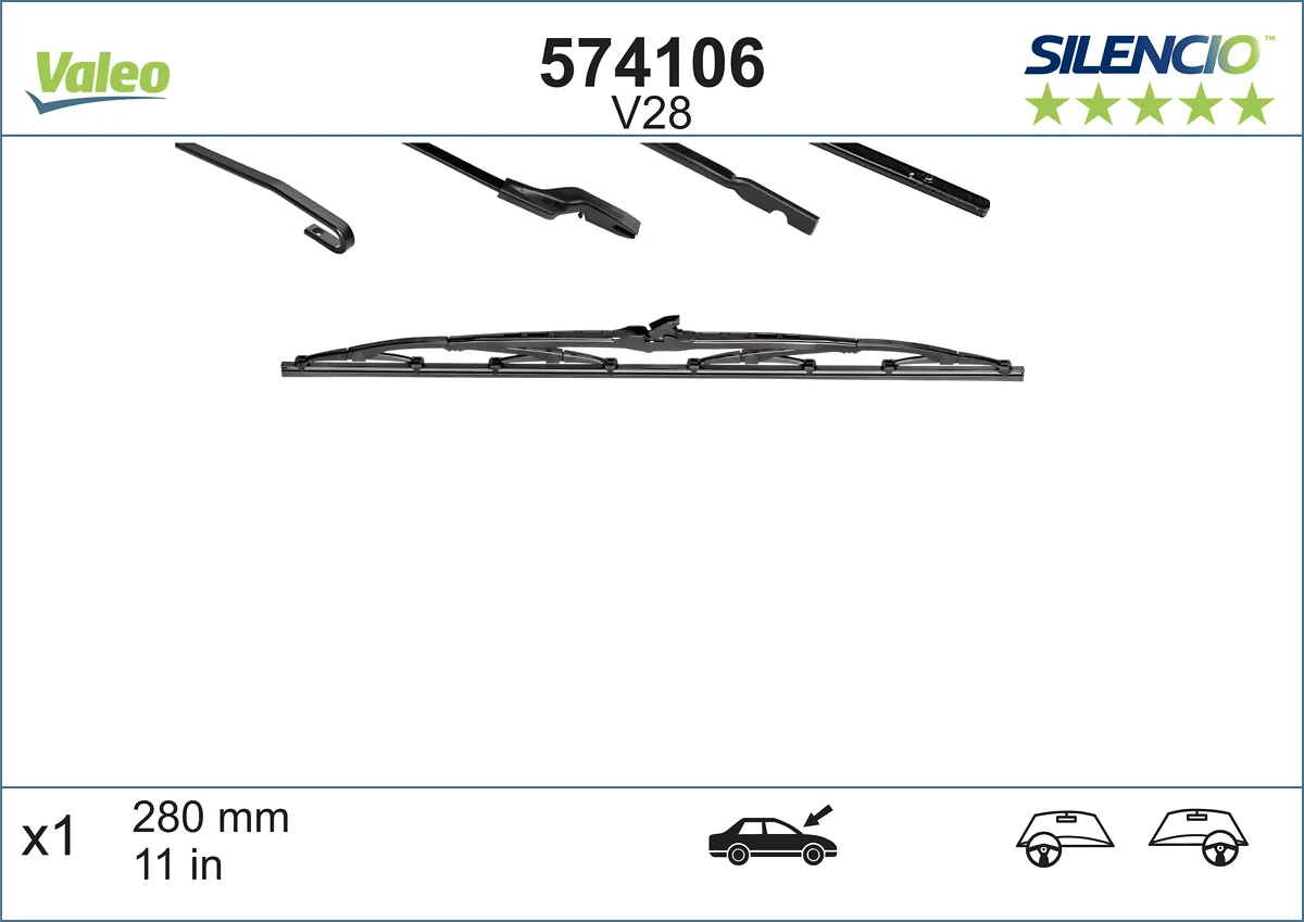Щітка склоочисника заднього скла VALEO 574106 ціна, від 7.10 USD