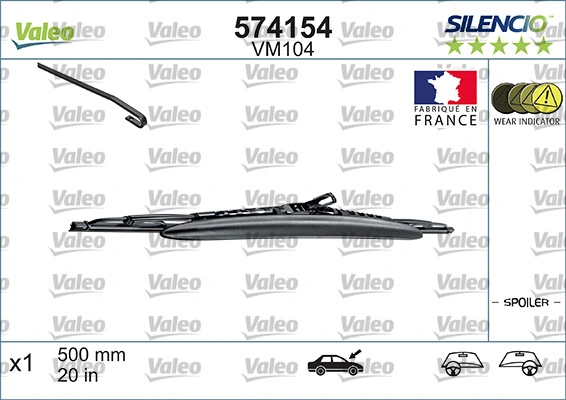 Купити 574154 VALEO Щітка-двірник лобового скла, пасажирська